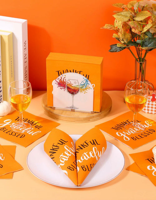 Load image into Gallery viewer, AllReal 100Pcs Thanksgiving Fall Pumpkin Orange Paper Napkins Disposable
