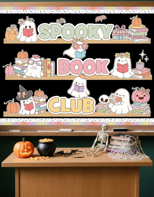 Load image into Gallery viewer, Pasimy Spooky Book Club Bulletin Board Set Ghost Halloween Classroom Decor

