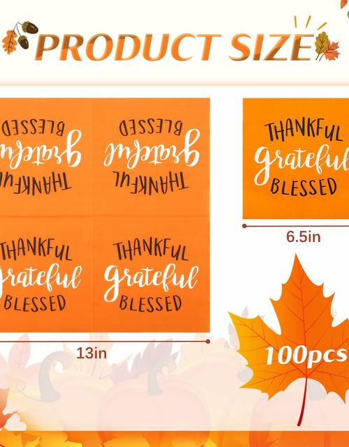 Load image into Gallery viewer, AllReal 100Pcs Thanksgiving Fall Pumpkin Orange Paper Napkins Disposable

