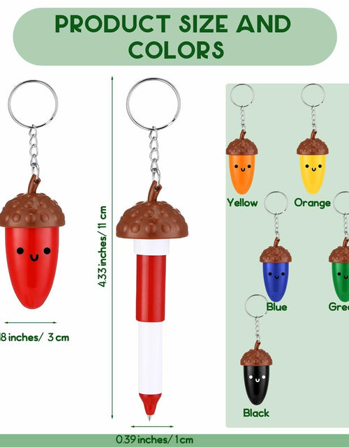 Load image into Gallery viewer, Sayglossy 21 Pcs Mini Acorn Cartoon Retractable Ballpoint Pens Bulk Cute Fall

