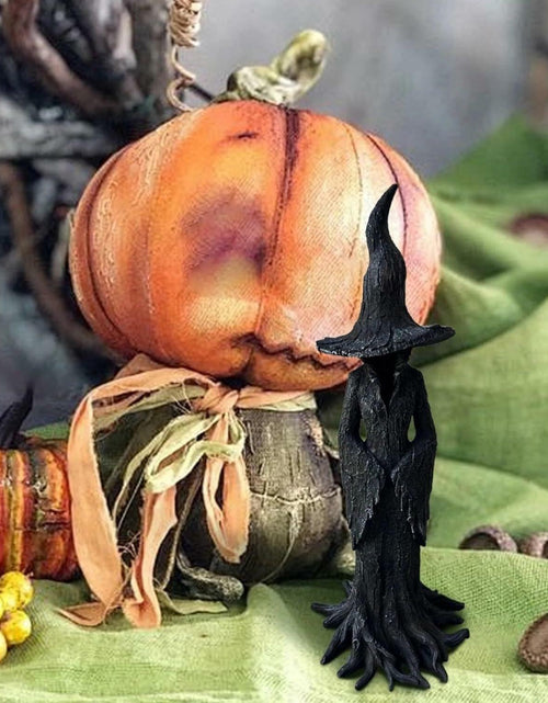 Load image into Gallery viewer, ZENNITHON Witch Statue Resin Black Halloween Collectible Spooky Display
