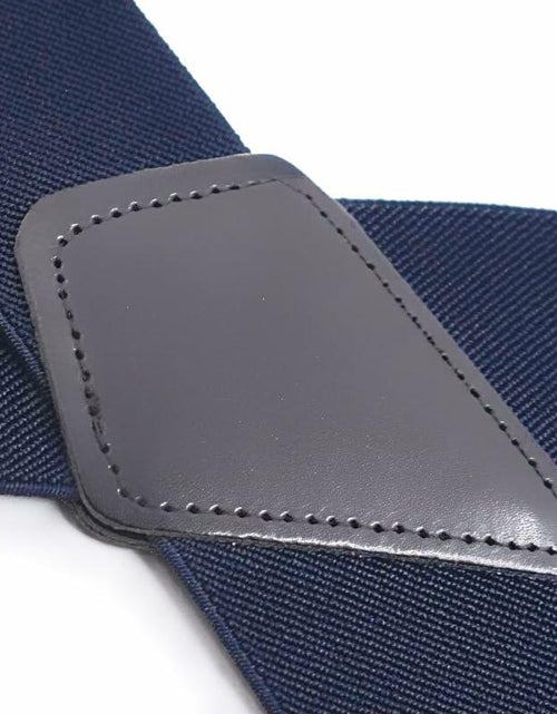 Load image into Gallery viewer, ELEFEA Men's Heavy Duty Suspenders 2" Wide X-Shape Adjustable Navy Blue Size L
