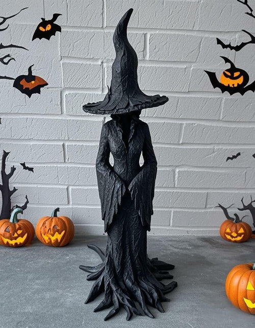 Load image into Gallery viewer, ZENNITHON Witch Statue Resin Black Halloween Collectible Spooky Display
