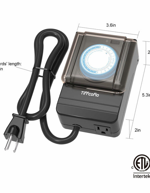 Load image into Gallery viewer, TiFFCOFiO Outdoor Waterproof Timer 24H Mechanical 2 Outlets 15A Heavy Duty

