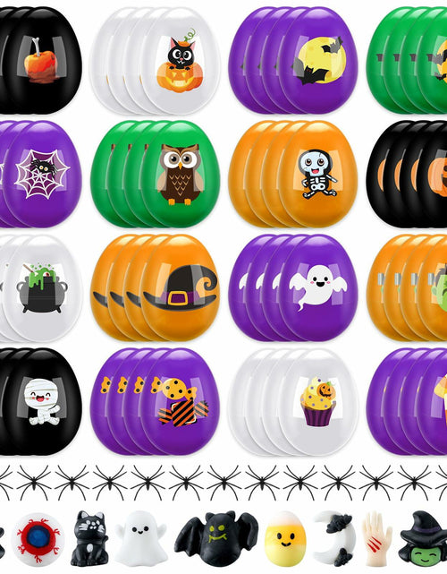 Load image into Gallery viewer, Fulmoon Halloween Plastic Skeleton Eggs Spiders Party Supplies 164 Pcs Orange
