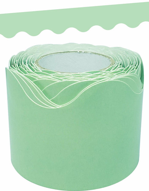 Load image into Gallery viewer, Teacher Created Resources Mint Green Scalloped Rolled Border Trim 50ft
