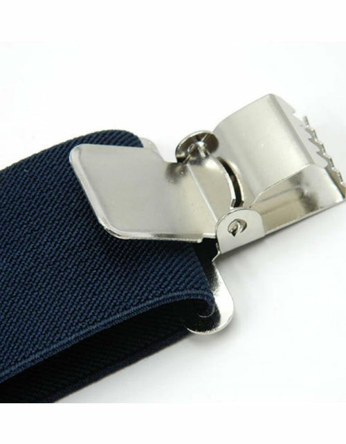 Load image into Gallery viewer, ELEFEA Men's Heavy Duty Suspenders 2" Wide X-Shape Adjustable Navy Blue Size L
