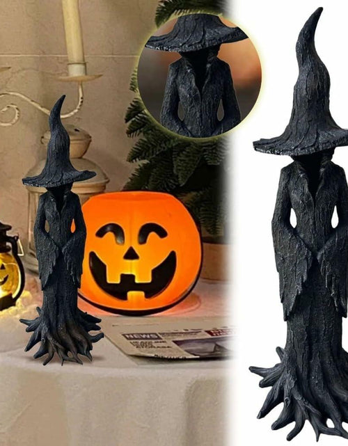 Load image into Gallery viewer, ZENNITHON Witch Statue Resin Black Halloween Collectible Spooky Display
