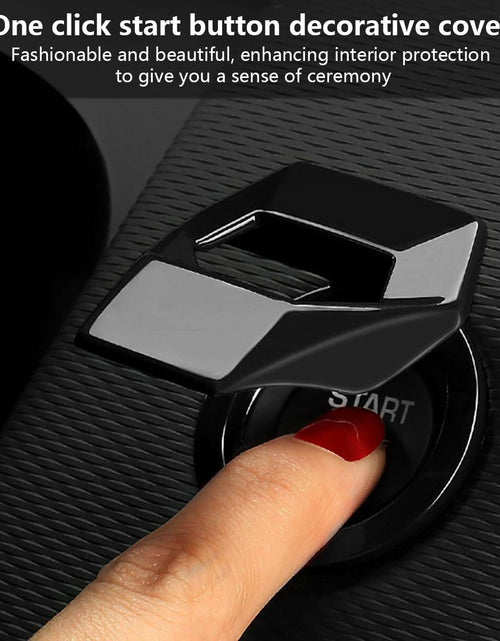 Load image into Gallery viewer, KHGUZ Car Start Stop Button Cover Zinc Alloy Ignition Trim Gun Black
