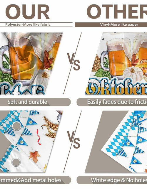 Load image into Gallery viewer, ZTHMOE Oktoberfest Photography Backdrop 72x43inch Blue White Bavarian
