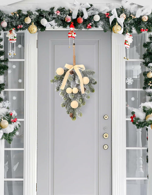 Load image into Gallery viewer, Super Holiday 2PCS Beige Velvet Bow Ball Christmas Decorations Flocked
