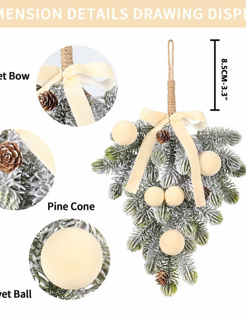 Load image into Gallery viewer, Super Holiday 2PCS Beige Velvet Bow Ball Christmas Decorations Flocked
