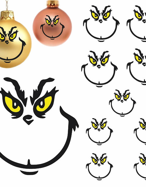 Load image into Gallery viewer, TRIZILLA Christmas Transfer Stickers Ornament Face Decals Vinyl 10 Pack
