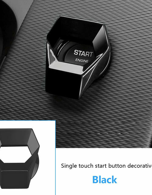 Load image into Gallery viewer, KHGUZ Car Start Stop Button Cover Zinc Alloy Ignition Trim Gun Black
