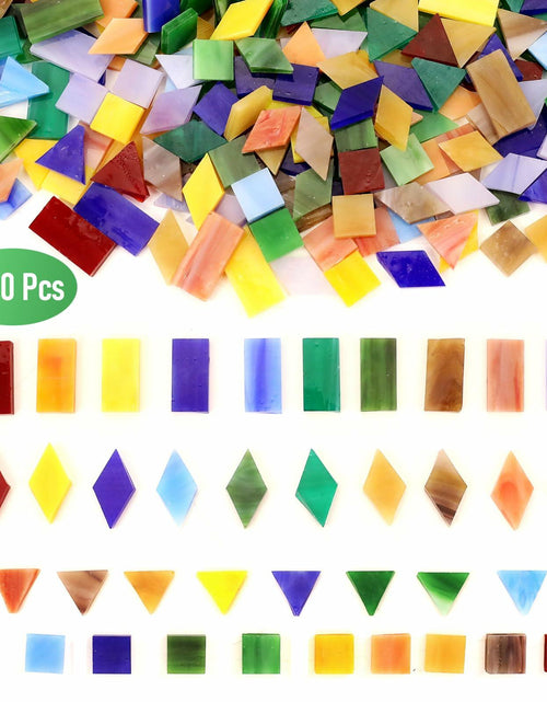 Load image into Gallery viewer, VARIART Mosaic Glass Tiles Large Petal Rainbow 120 Pcs 1.1 lbs
