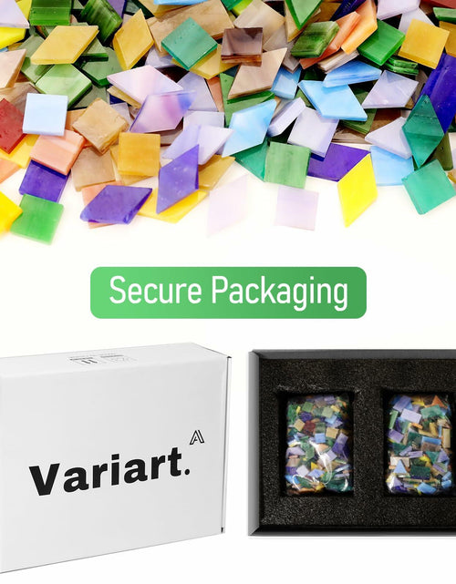 Load image into Gallery viewer, VARIART Mosaic Glass Tiles Large Petal Rainbow 120 Pcs 1.1 lbs
