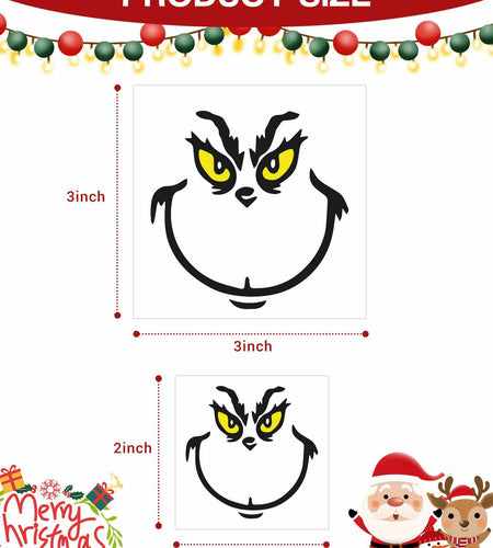 TRIZILLA Christmas Transfer Stickers Ornament Face Decals Vinyl 10 Pack