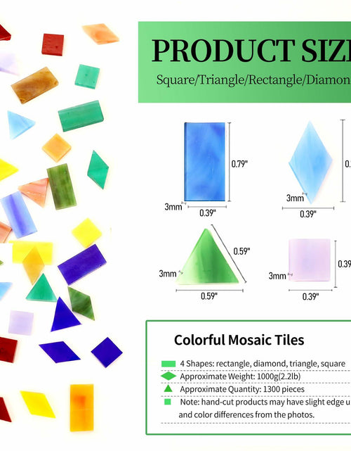 Load image into Gallery viewer, VARIART Mosaic Glass Tiles Large Petal Rainbow 120 Pcs 1.1 lbs

