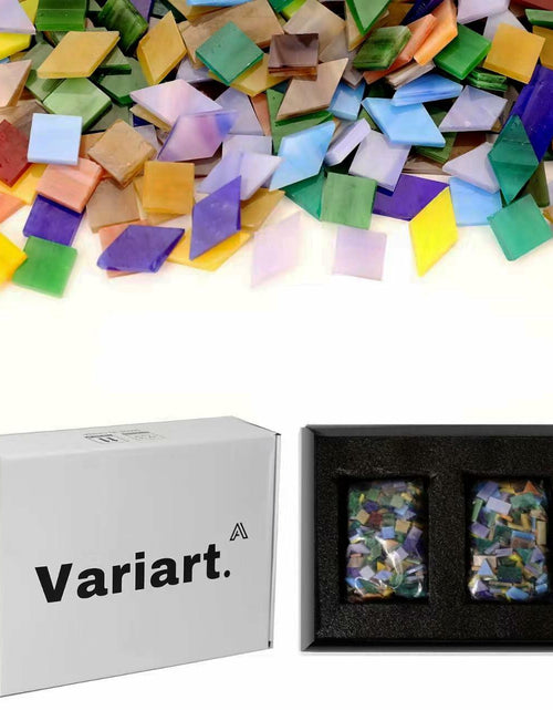 Load image into Gallery viewer, VARIART Mosaic Glass Tiles Large Petal Rainbow 120 Pcs 1.1 lbs
