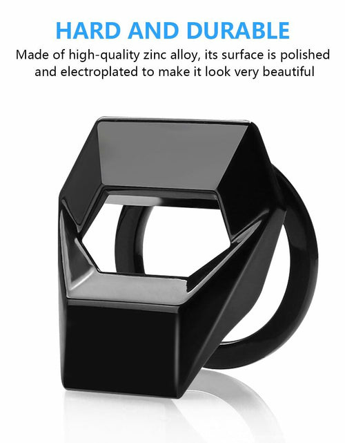 Load image into Gallery viewer, KHGUZ Car Start Stop Button Cover Zinc Alloy Ignition Trim Gun Black
