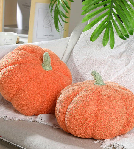 Queekay 2 Pcs Pumpkin Pillow Plush 11x9.5 Inch Orange Fall Decor