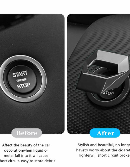 Load image into Gallery viewer, KHGUZ Car Start Stop Button Cover Zinc Alloy Ignition Trim Gun Black
