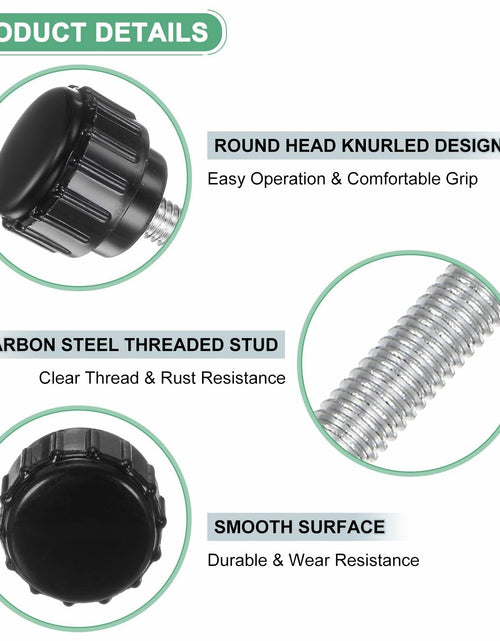 Load image into Gallery viewer, M METERXITY 6-Pack M4x25mm Knurled Clamping Knobs Carbon Steel Black
