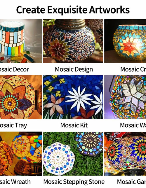 Load image into Gallery viewer, VARIART Mosaic Glass Tiles Large Petal Rainbow 120 Pcs 1.1 lbs
