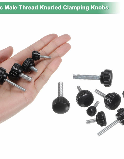 Load image into Gallery viewer, M METERXITY 6-Pack M4x25mm Knurled Clamping Knobs Carbon Steel Black
