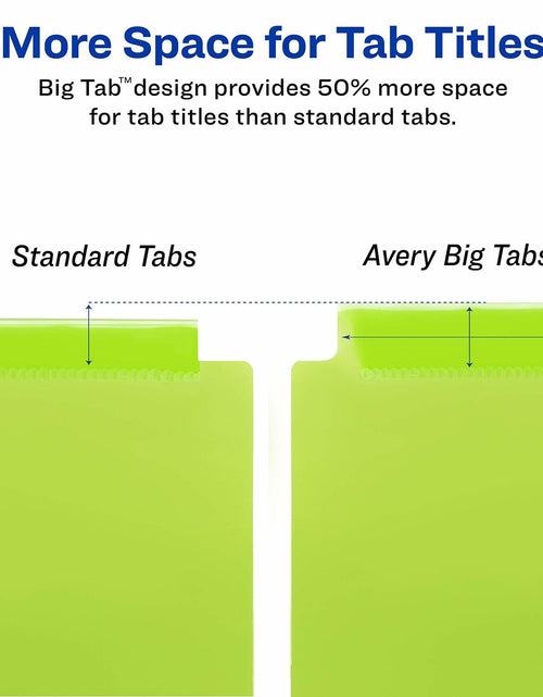 Load image into Gallery viewer, Worksaver Big Tab Dividers Set of 3 Plastic Insertable 5-Tab
