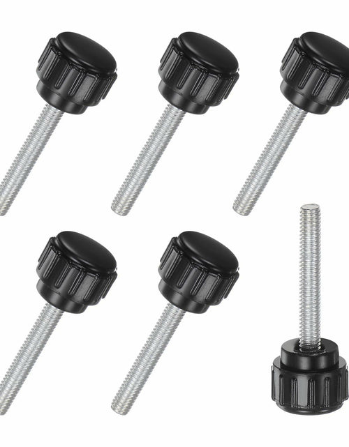 Load image into Gallery viewer, M METERXITY 6-Pack M4x25mm Knurled Clamping Knobs Carbon Steel Black
