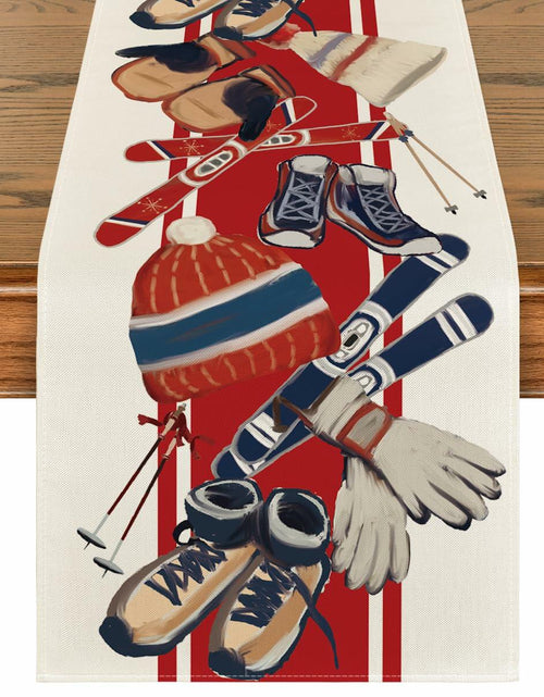 Load image into Gallery viewer, Artoid Mode Red Snowboarding Christmas Table Runner 13x48 Inch
