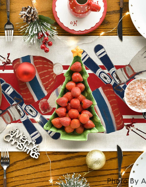 Load image into Gallery viewer, Artoid Mode Red Snowboarding Christmas Table Runner 13x48 Inch
