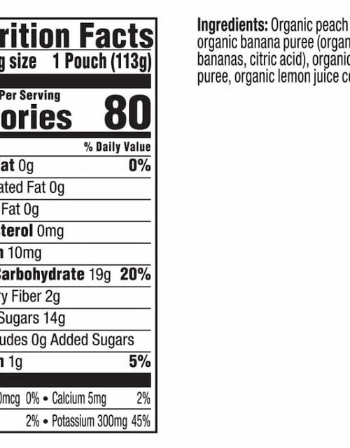 Load image into Gallery viewer, Plum Organics Stage 2 Baby Food Peach Banana Apricot 4oz Pouch Pack of 6
