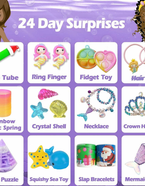 Load image into Gallery viewer, GOGREENWOVEN Advent Calendar 2025 37Pcs Toy Mermaid Purple Xmas Countdown

