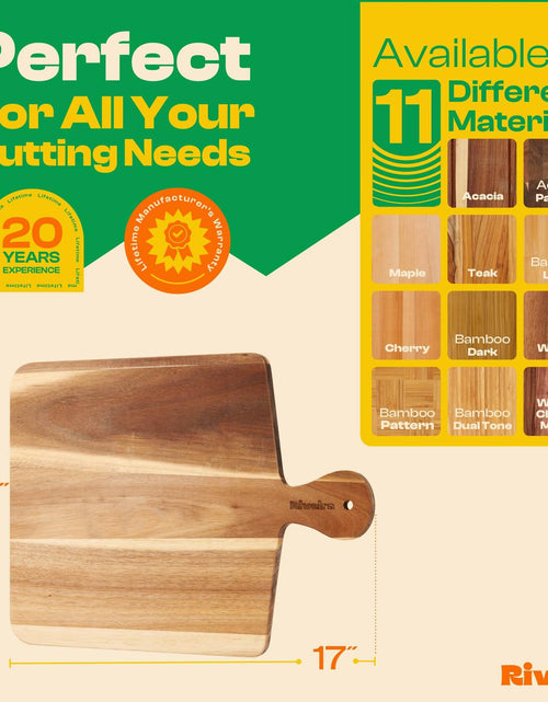 Load image into Gallery viewer, Riveira Maple Wood Cutting Board Natural with Juice Grooves Durable Kitchen
