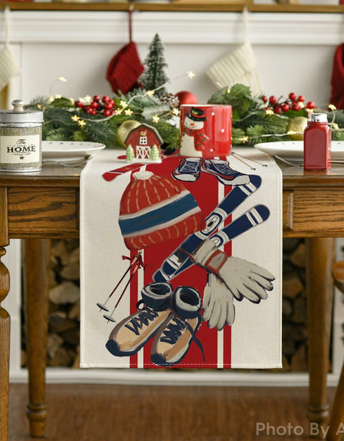 Load image into Gallery viewer, Artoid Mode Red Snowboarding Christmas Table Runner 13x48 Inch
