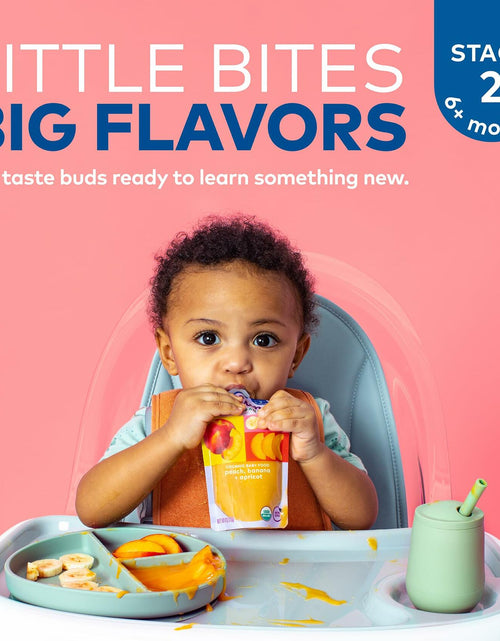 Load image into Gallery viewer, Plum Organics Stage 2 Baby Food Peach Banana Apricot 4oz Pouch Pack of 6
