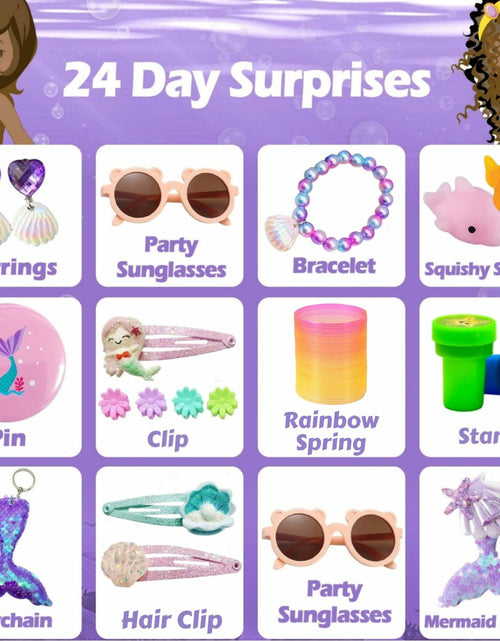 Load image into Gallery viewer, GOGREENWOVEN Advent Calendar 2025 37Pcs Toy Mermaid Purple Xmas Countdown
