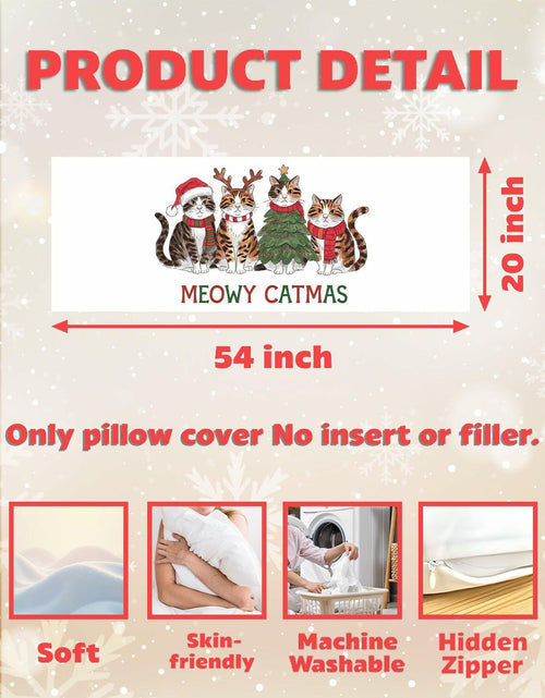Load image into Gallery viewer, Yhtrg Christmas Cat Body Pillow Cover 20x54 Plush Velvet Holiday Gift
