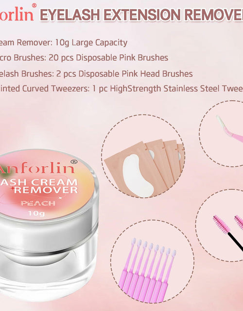 Load image into Gallery viewer, Anforlin Lash Remover Kit 10g Peach Scent with Eye Pads Brushes Tweezers
