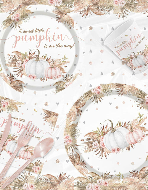 Load image into Gallery viewer, MEHOFOND Boho Fall Pumpkin Baby Shower Decorations 194 Pcs Floral Set
