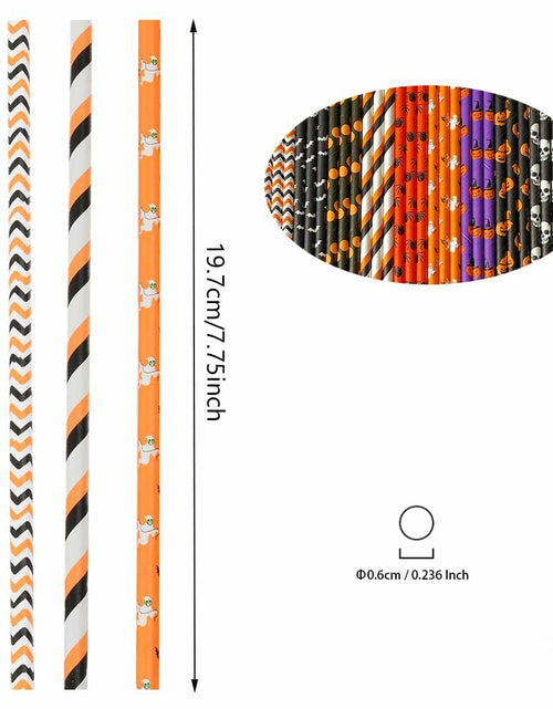 Load image into Gallery viewer, YAOSHENG Halloween Paper Straws 200pcs Biodegradable Mixed Styles Party

