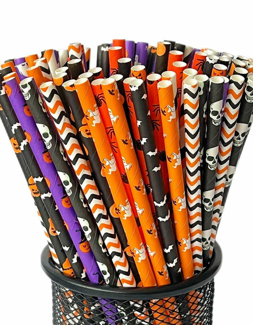Load image into Gallery viewer, YAOSHENG Halloween Paper Straws 200pcs Biodegradable Mixed Styles Party
