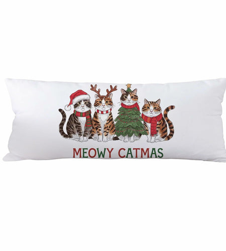 Yhtrg Christmas Cat Body Pillow Cover 20x54 Plush Velvet Holiday Gift