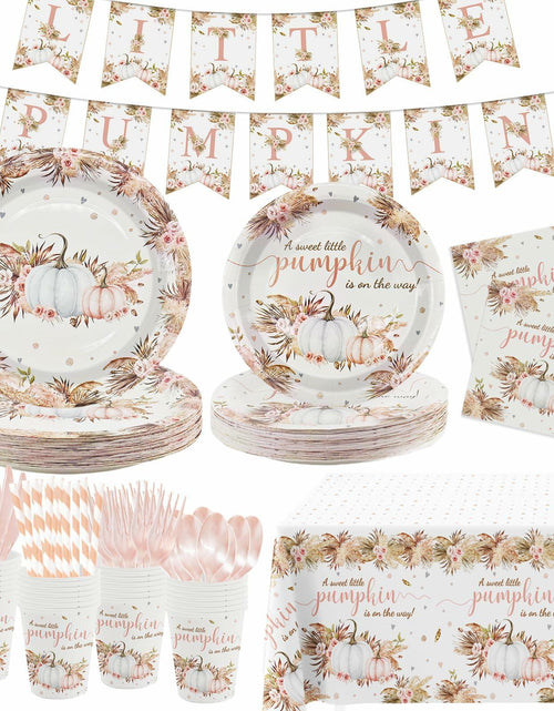 Load image into Gallery viewer, MEHOFOND Boho Fall Pumpkin Baby Shower Decorations 194 Pcs Floral Set
