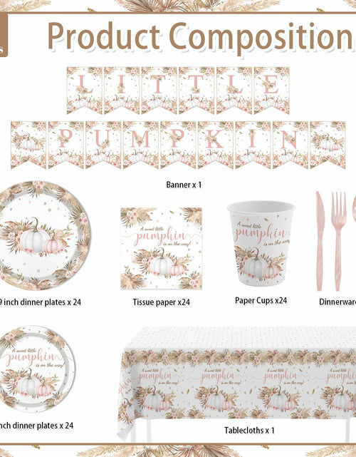 Load image into Gallery viewer, MEHOFOND Boho Fall Pumpkin Baby Shower Decorations 194 Pcs Floral Set
