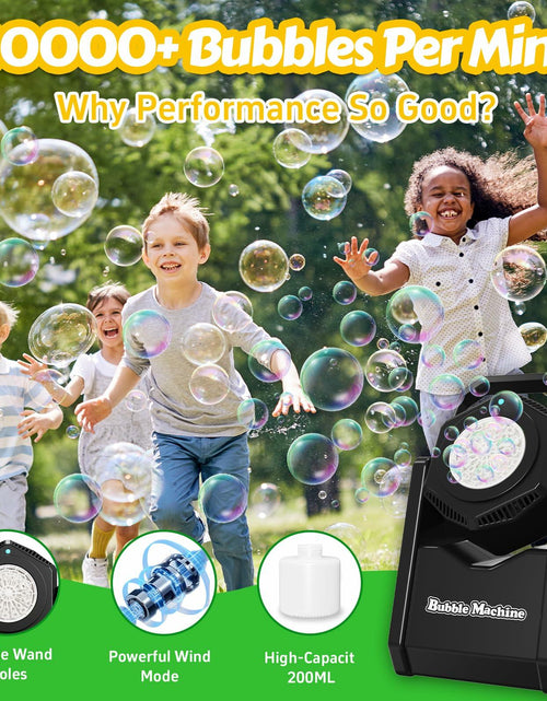 Load image into Gallery viewer, LunaVitalia Bubble Machine Automatic Bubble Blower 90° Adjustable Battery
