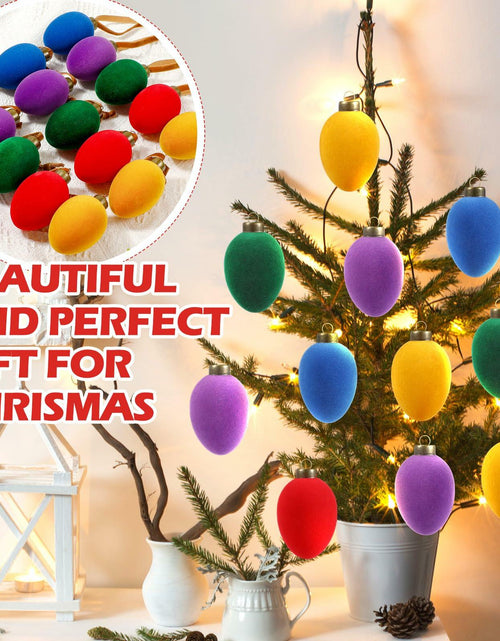 Load image into Gallery viewer, Hollowfly Christmas Velvet Balls Ornaments 2.36'' Rainbow 15 Pcs Shatterproof
