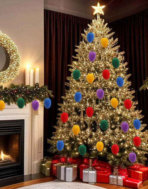 Load image into Gallery viewer, Hollowfly Christmas Velvet Balls Ornaments 2.36'' Rainbow 15 Pcs Shatterproof
